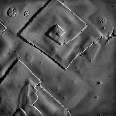 AFM image of a block copolymer growing from a screw dislocation